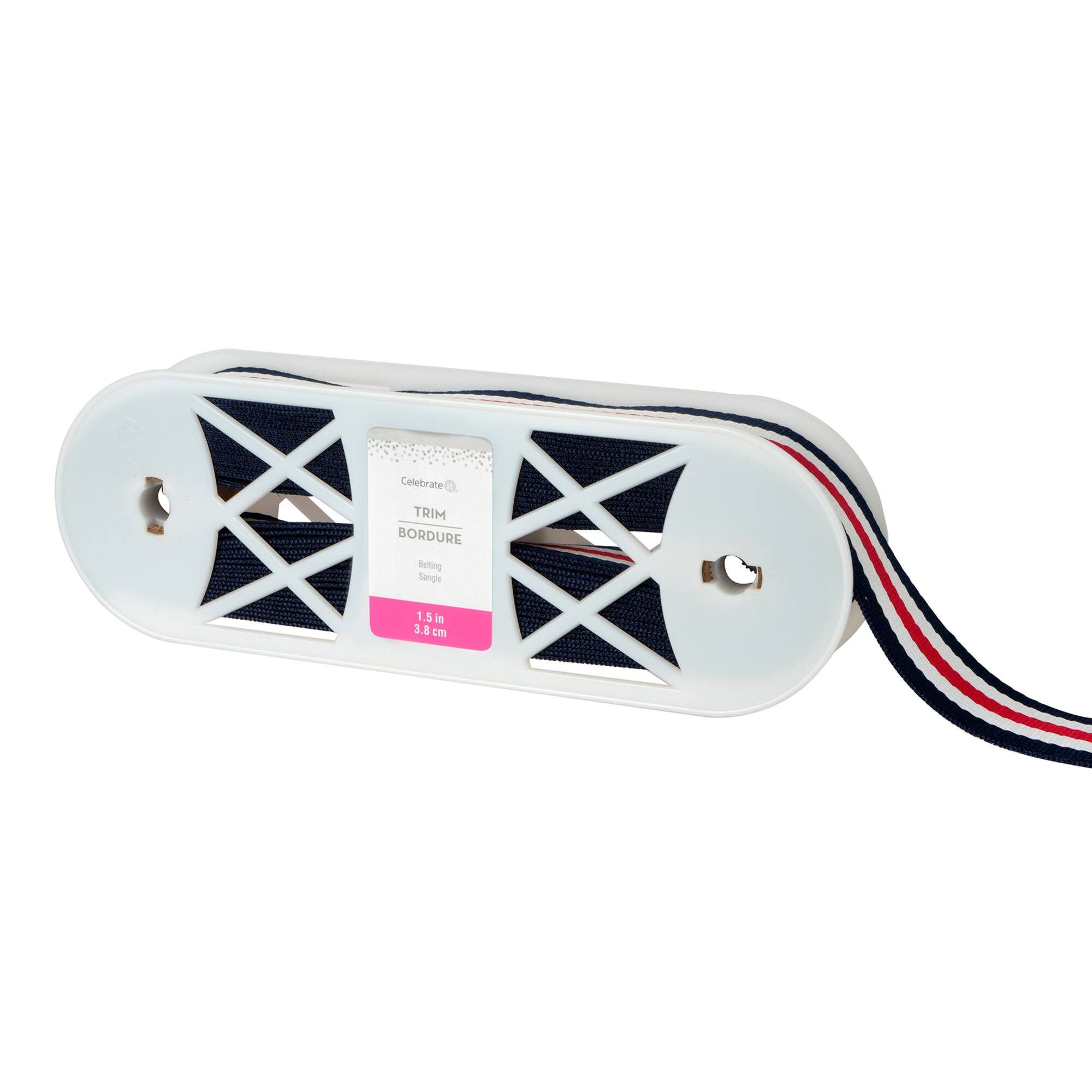 1.5" Black, White & Red Stripes Belting Trim by Celebrate It®